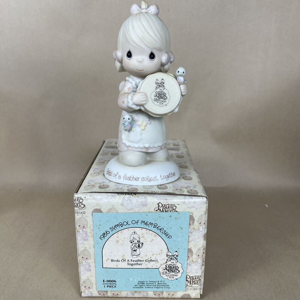 Precious Moments "Birds Of A Feather Collect Together"‎ 1986 E-0006 In Box GUC